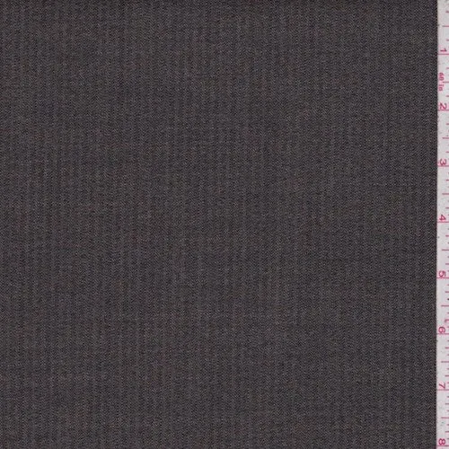 1 5/8 YD PC-Black/Brown Tropical Wool Stripe Suiting Fabric