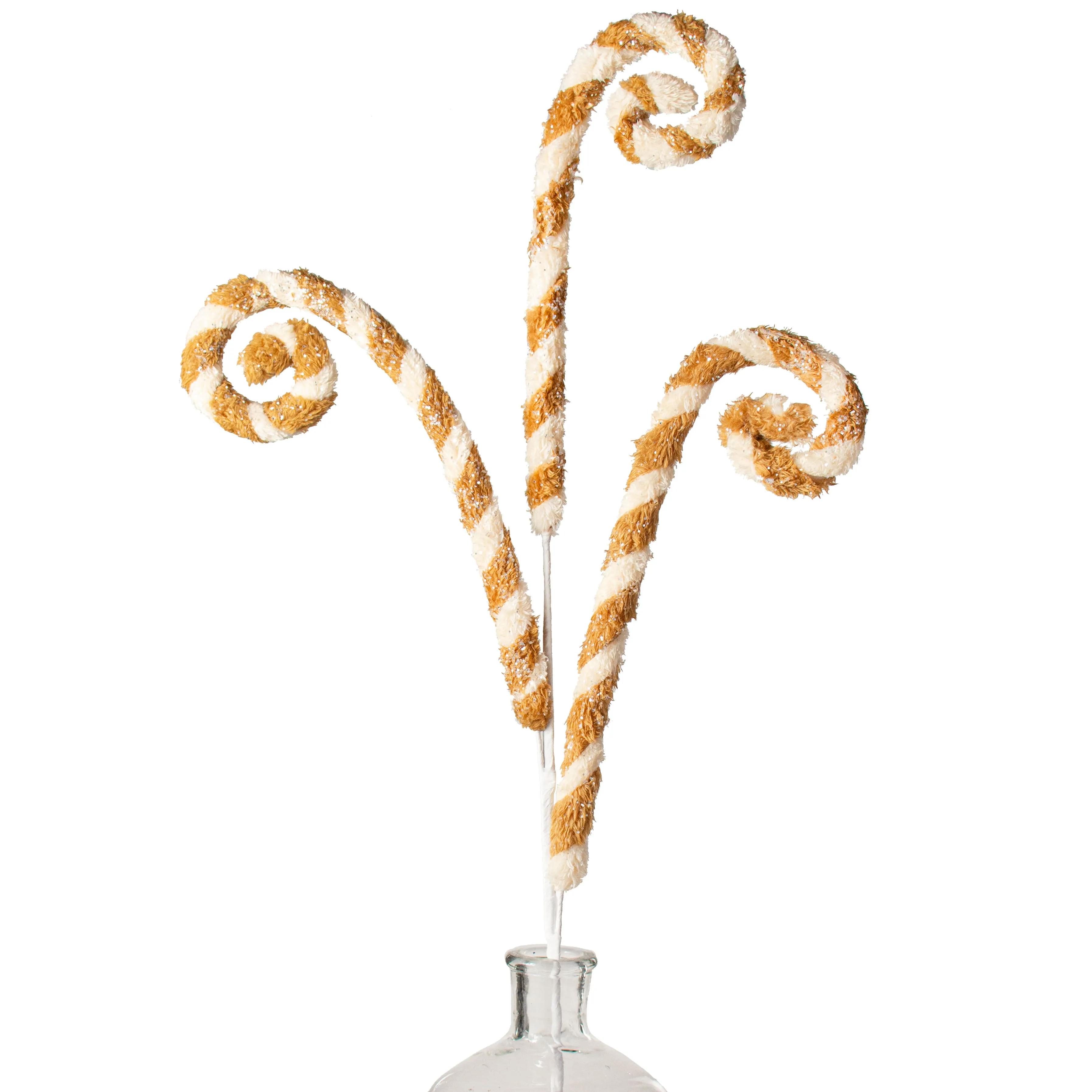 32" Faux Fur Spiral Curly Spray: Cream & Brown