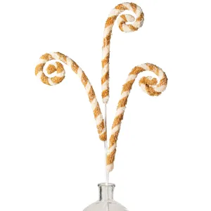 32" Faux Fur Spiral Curly Spray: Cream & Brown