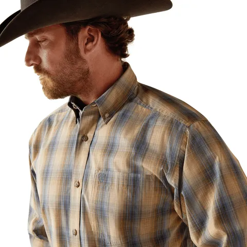 Ariat Men's Pro Series Casey Classic Fit Khaki Long Sleeve Shirt