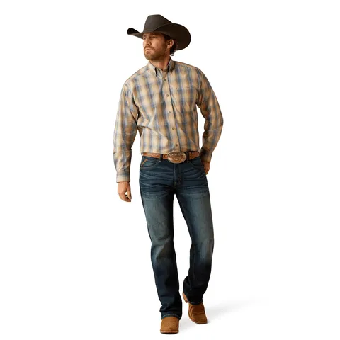 Ariat Men's Pro Series Casey Classic Fit Khaki Long Sleeve Shirt