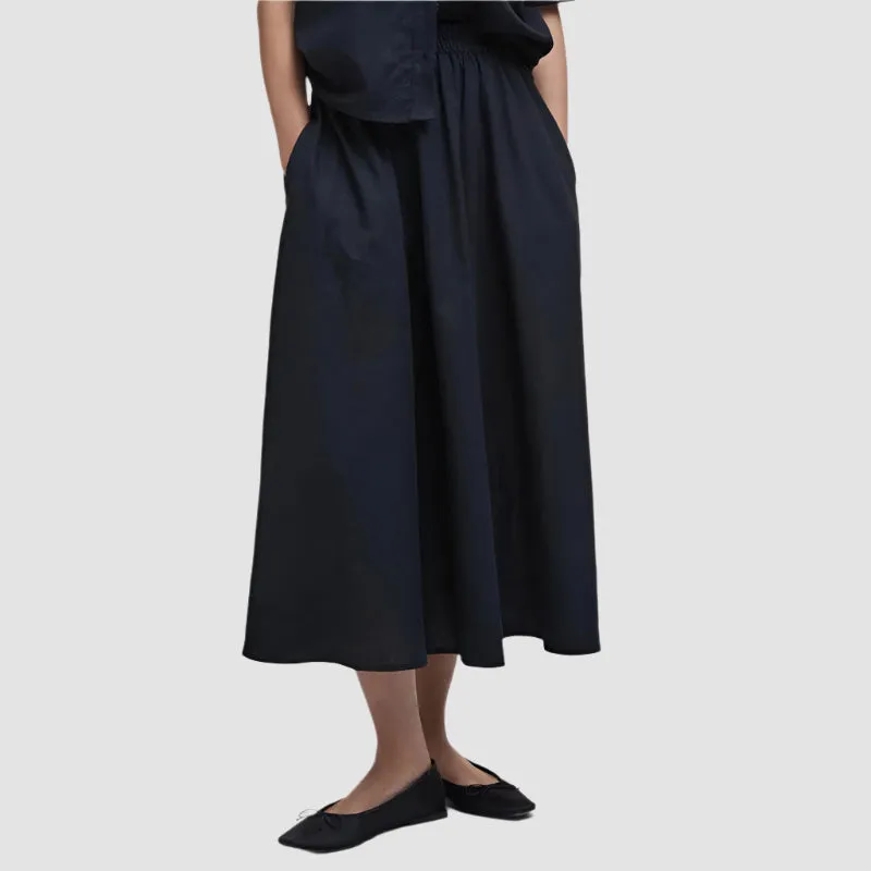 Barbour Elsie Midi Skirt In Black