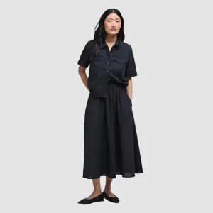 Barbour Elsie Midi Skirt In Black