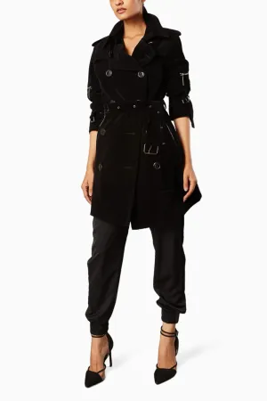 Black Lycra Satin Joggers