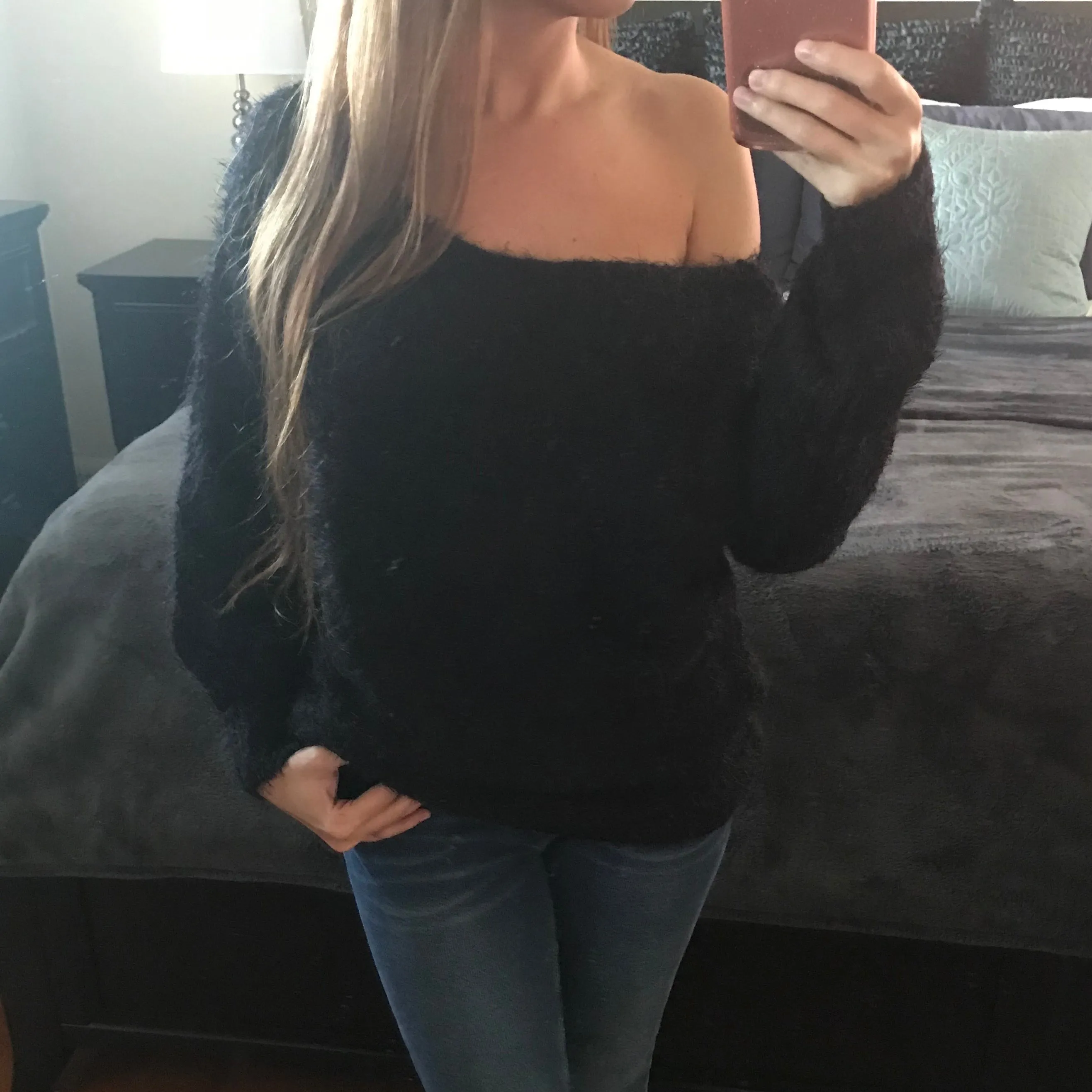 Black Multi-way Soft Sweater Pullover