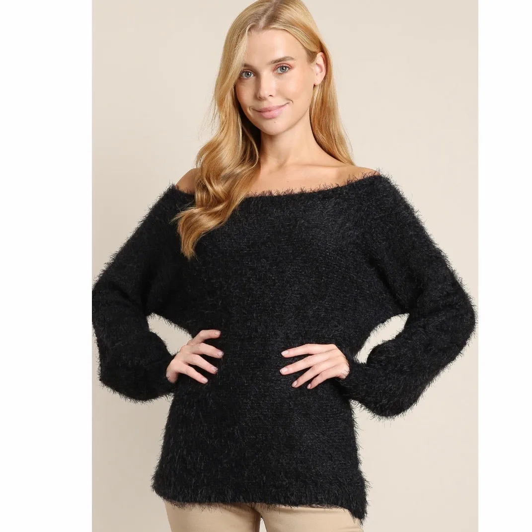Black Multi-way Soft Sweater Pullover