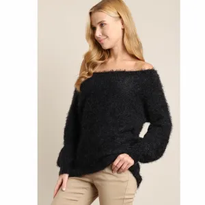 Black Multi-way Soft Sweater Pullover