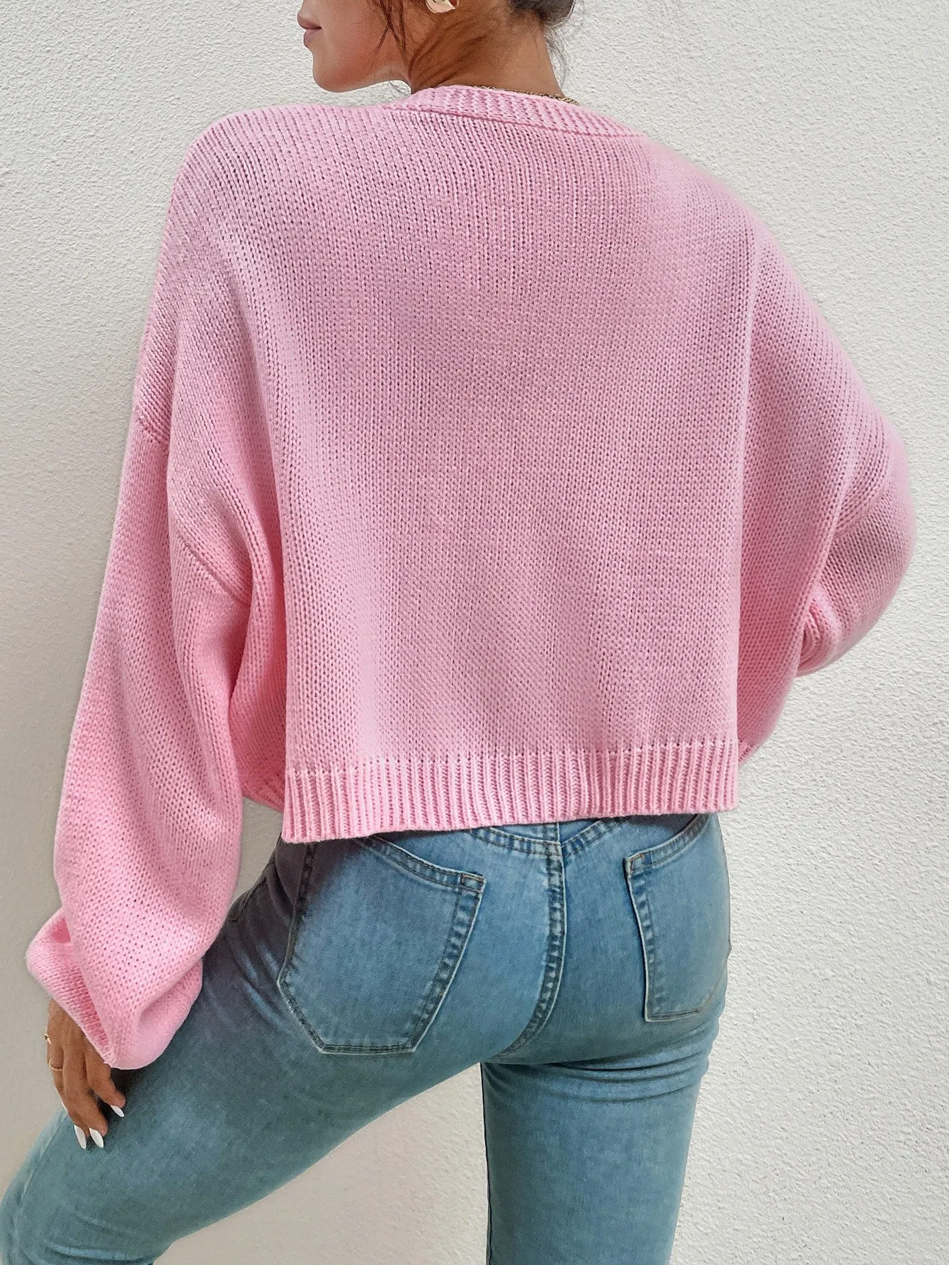 Casual Fruit&Vegetable Appliques Long Sleeve Crop Women Cardigan