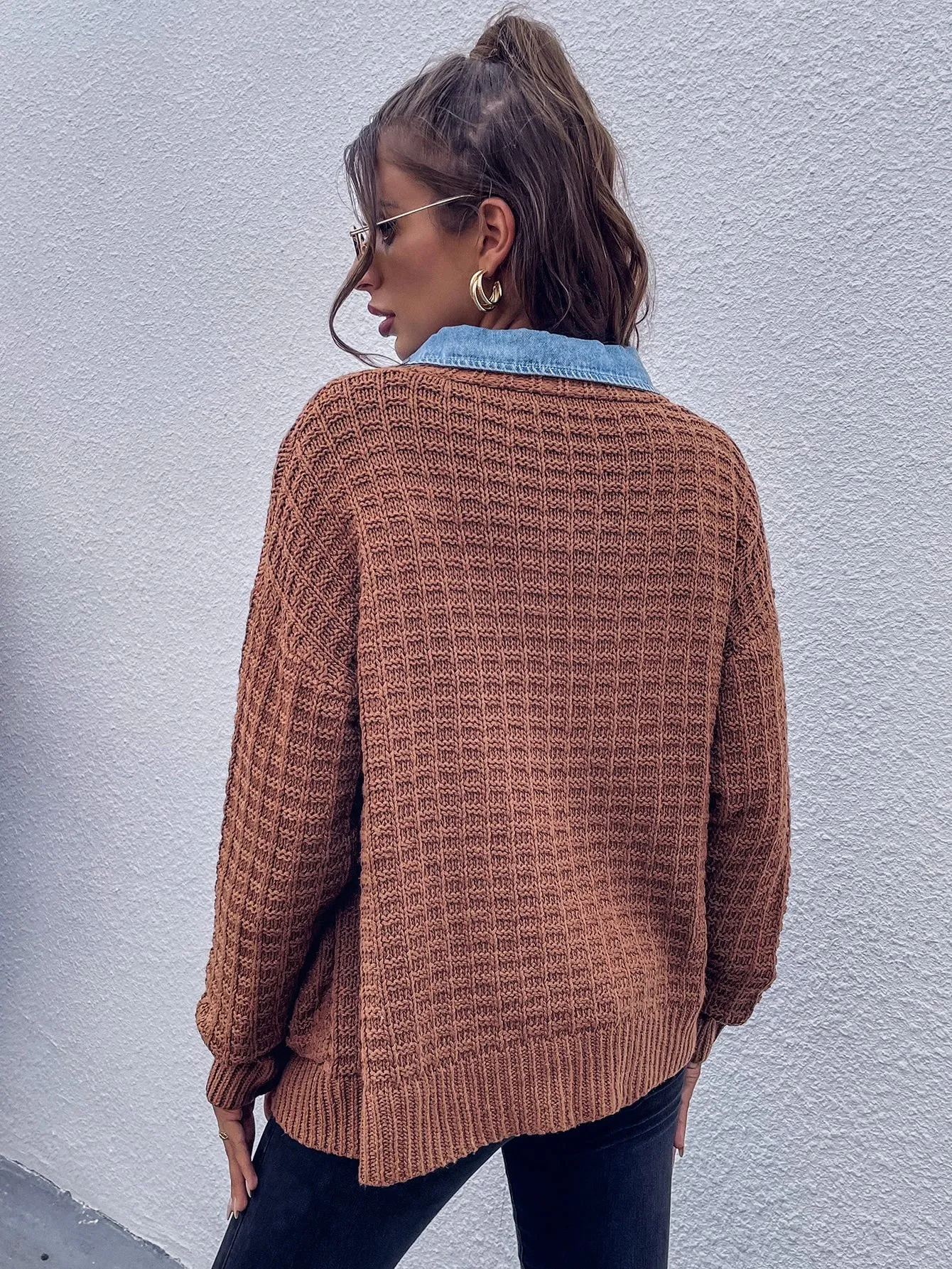 Casual Plain Pocket Long Sleeve Regular Women Cardigan