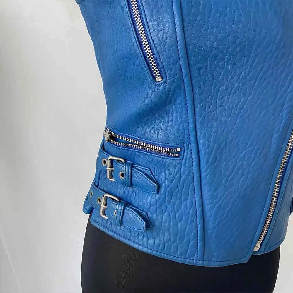 Celine Blue Leather Vest Jacket