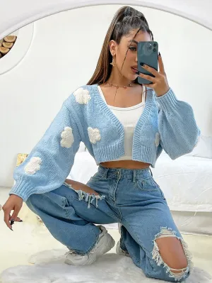 Clouds Pattern Cardigan Without Camisole