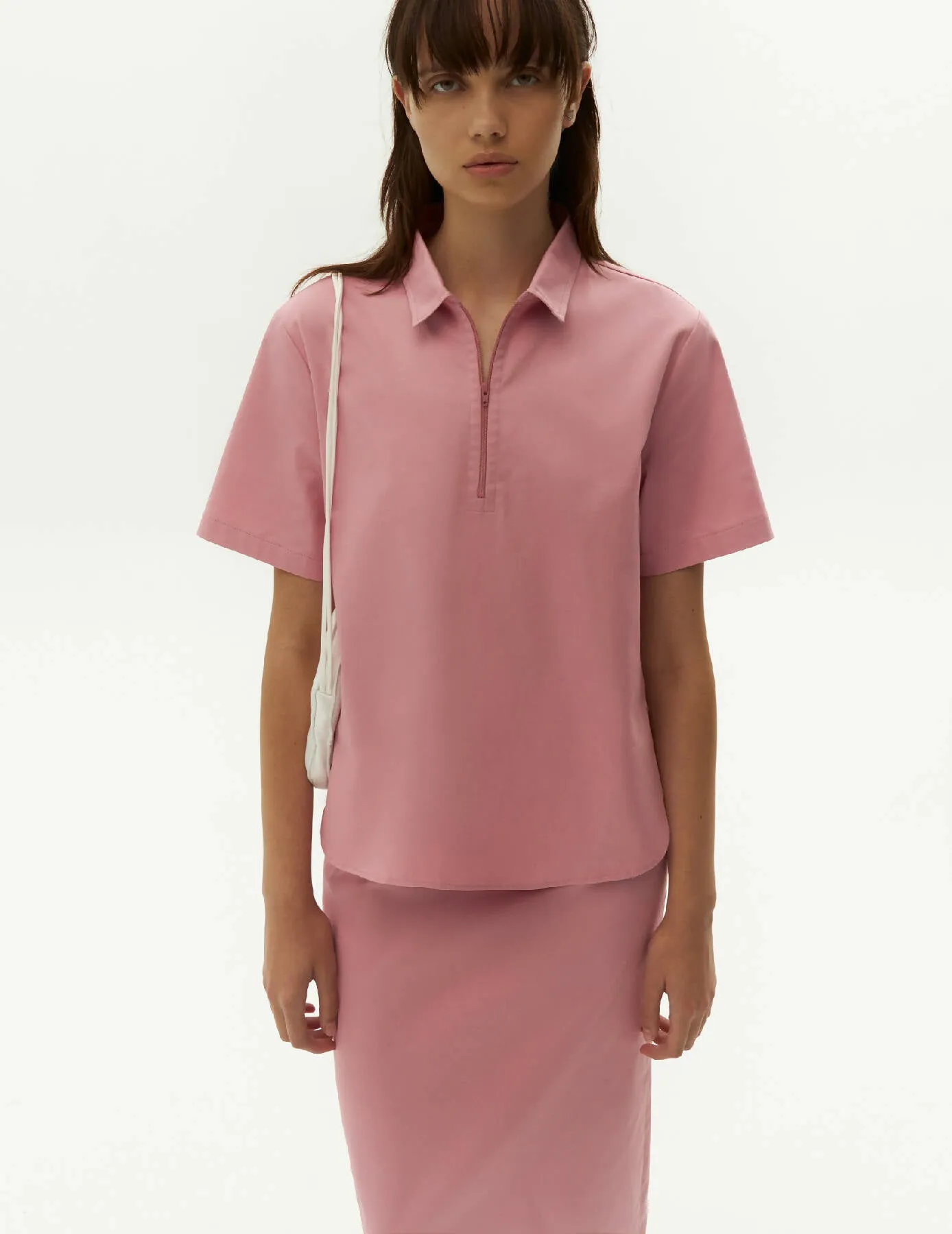 Cotton Long Skirt — Dusty Pink Color