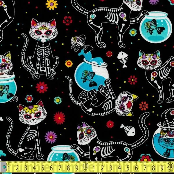 Day Of The Dead Kitty Black