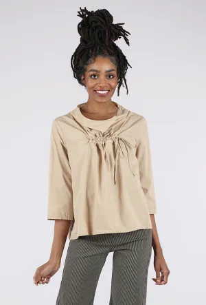 Drawstring Detail Blouse, Wet Sand
