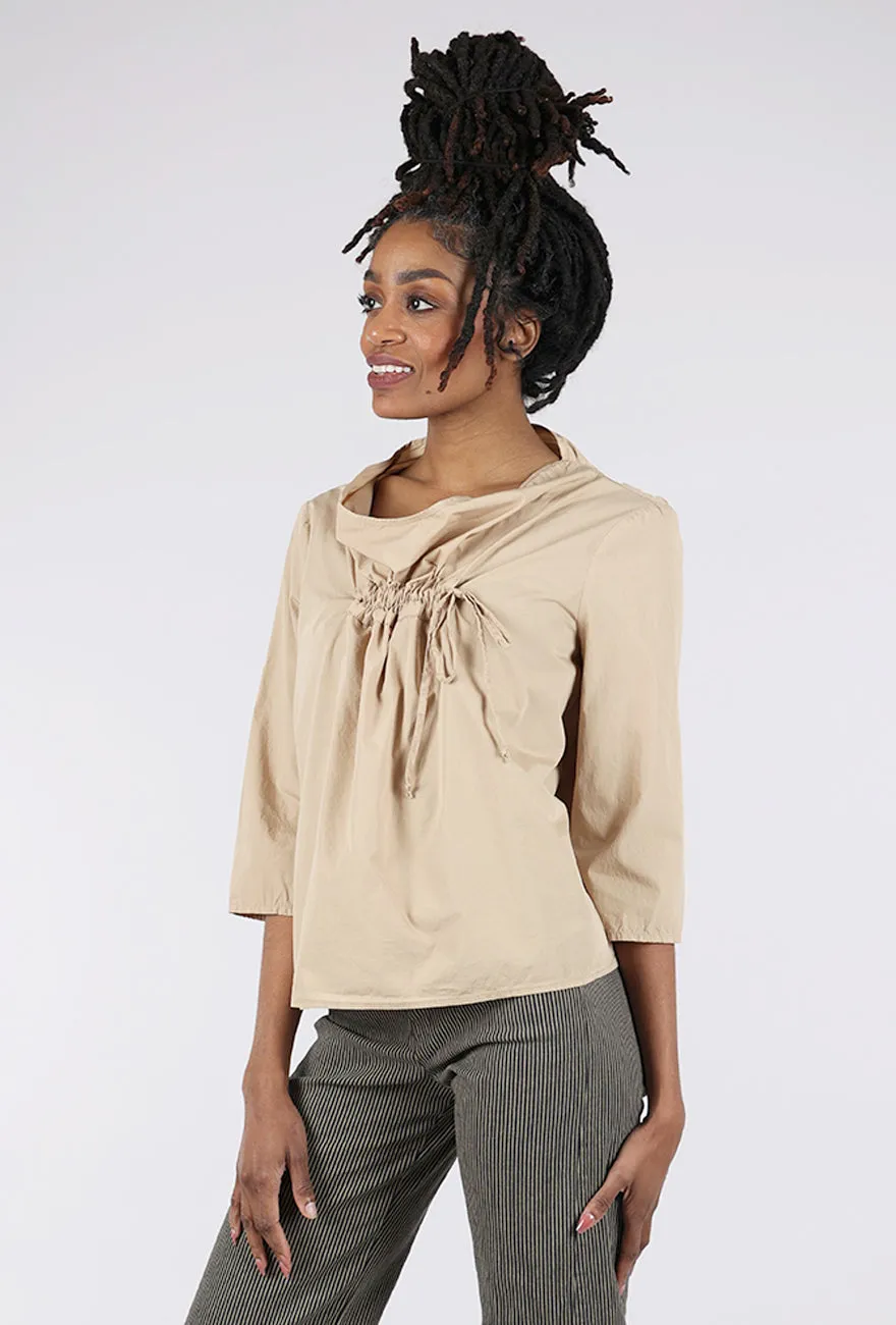 Drawstring Detail Blouse, Wet Sand