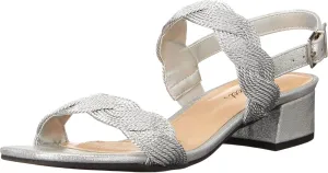 Easy Street Women's Charee Block Heel Sandal Heeled 31-6599 Silver Gray 6.5M