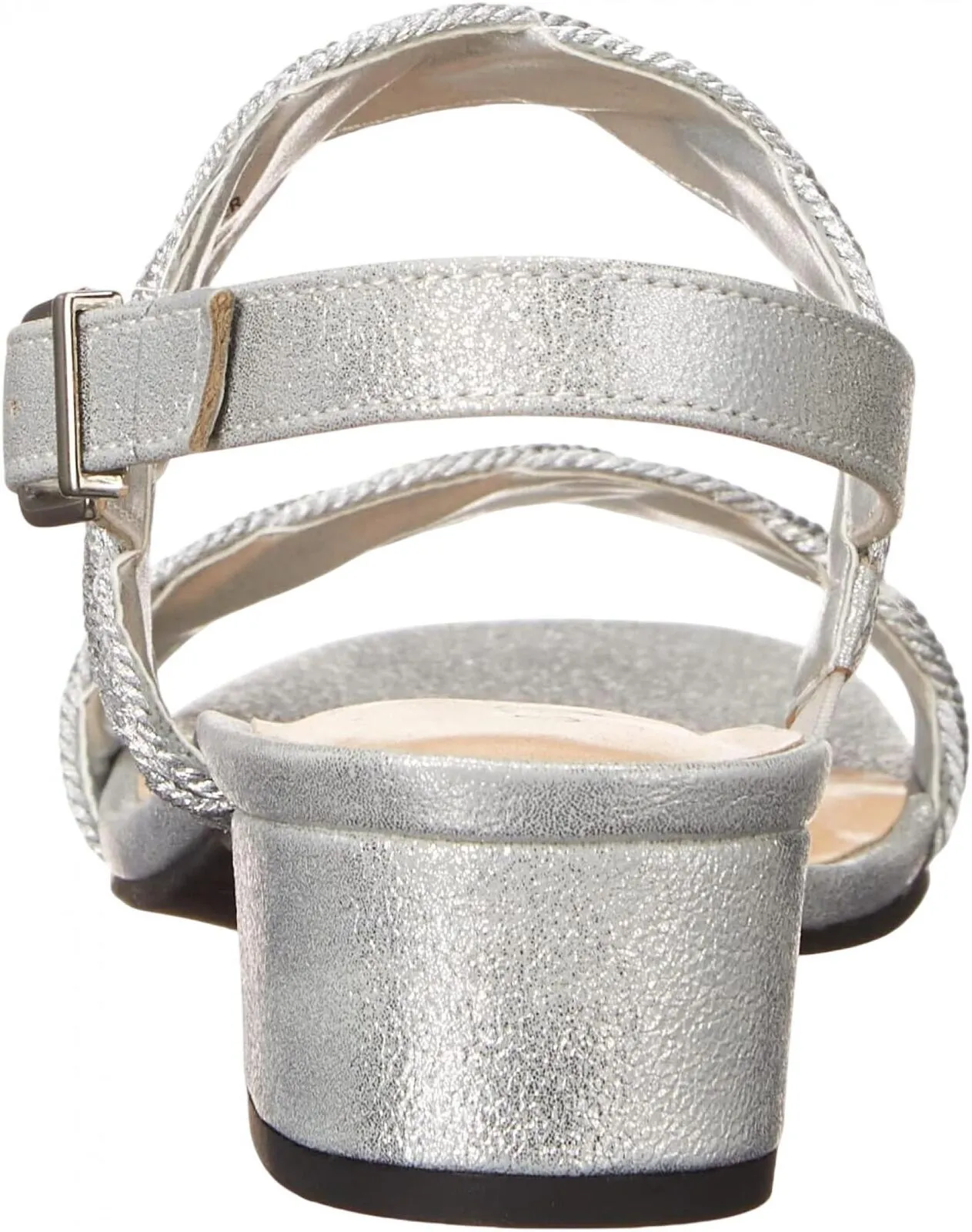 Easy Street Women's Charee Block Heel Sandal Heeled 31-6599 Silver Gray 6.5M