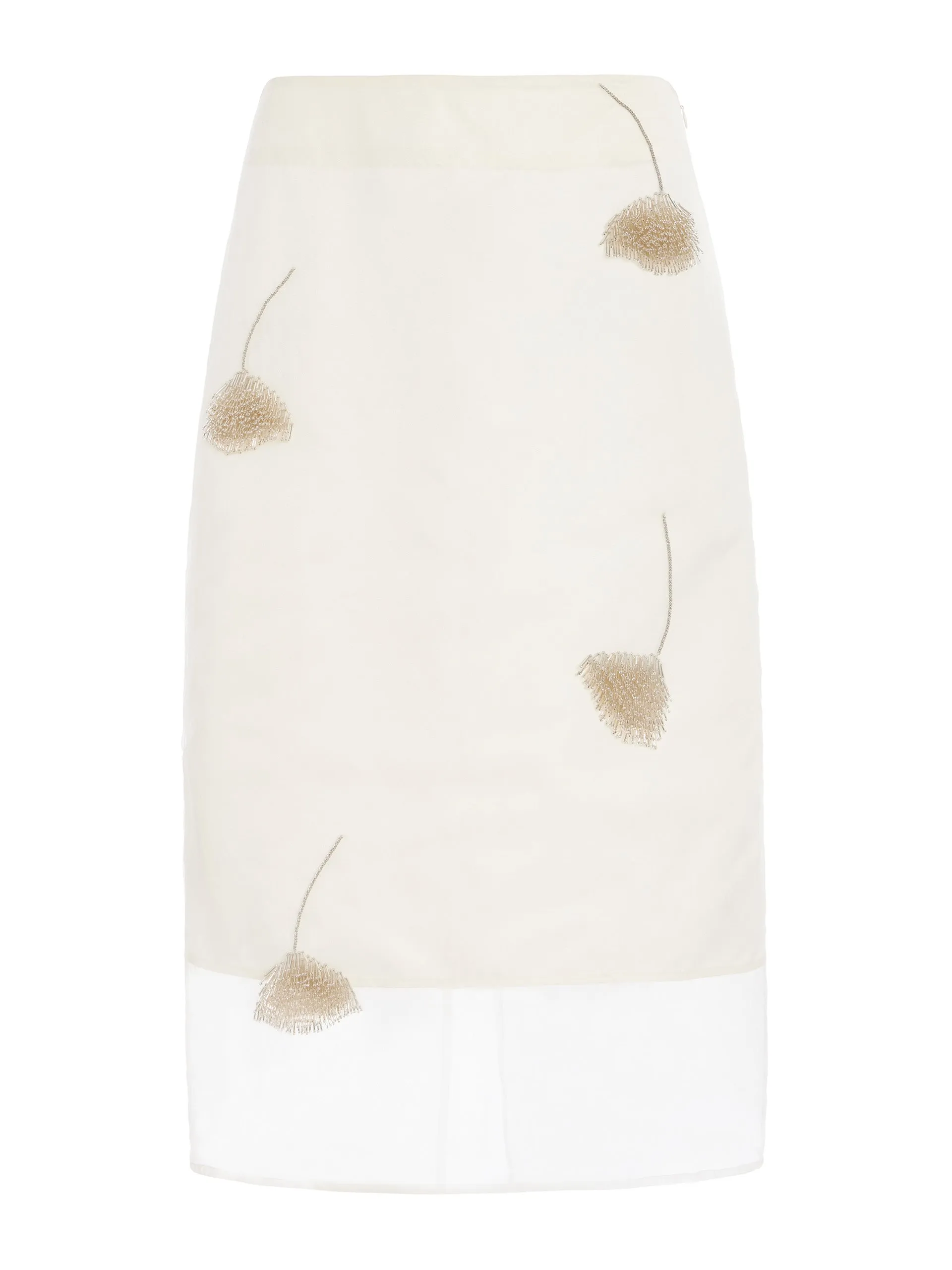 Embellished tulip silk-organza skirt