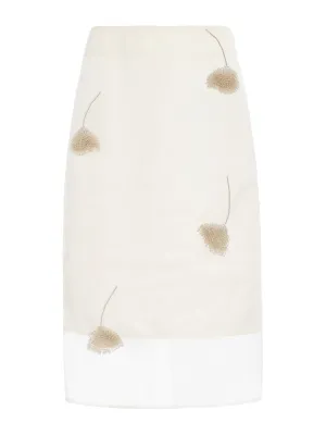 Embellished tulip silk-organza skirt