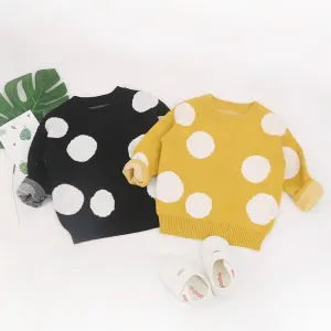fashion Children Baby Sweaters Dot Boys Sweaters Winter Girls Sweaters Knit Kids Wholesale