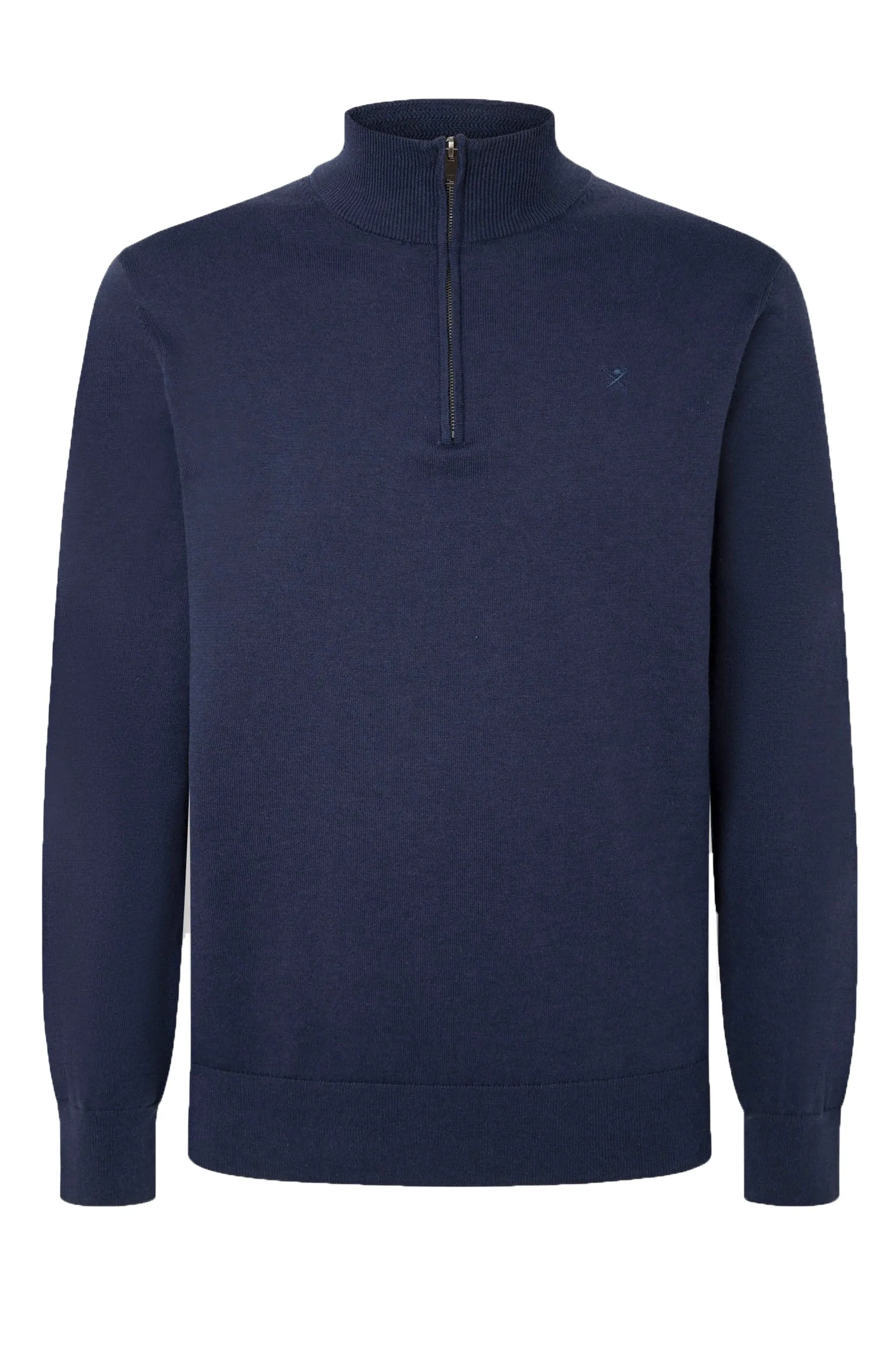 Hackett Cotton Silk Half Zip Knitwear Navy