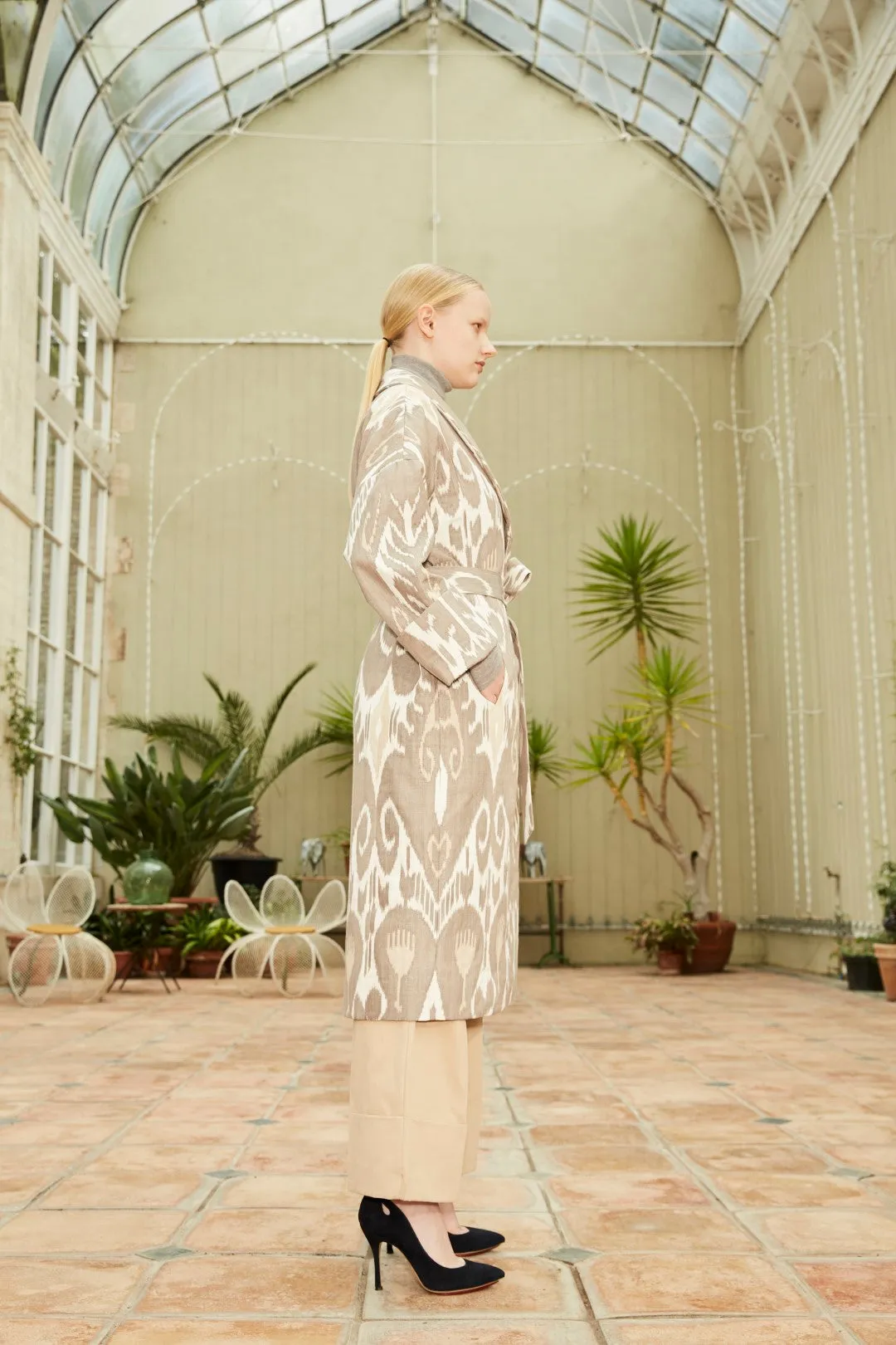 Handwoven Silk Ikat Shawl Coat - Shahnoza - 'Grace'