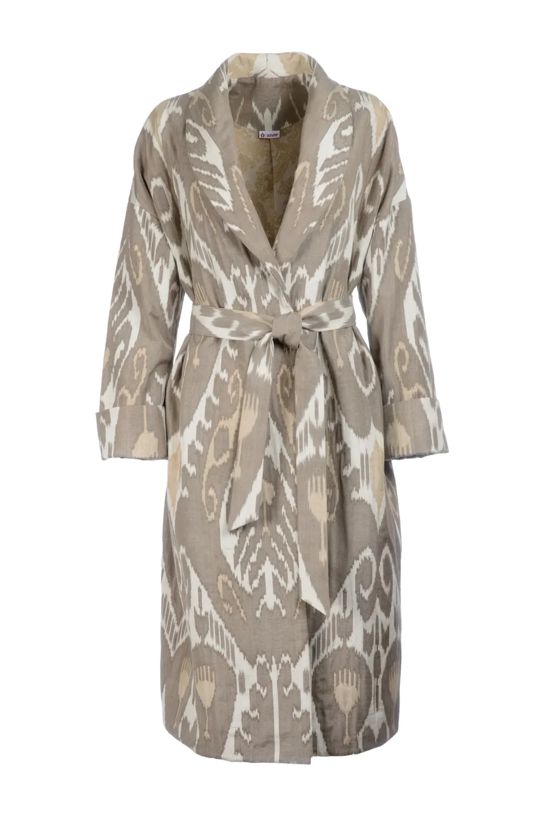 Handwoven Silk Ikat Shawl Coat - Shahnoza - 'Grace'