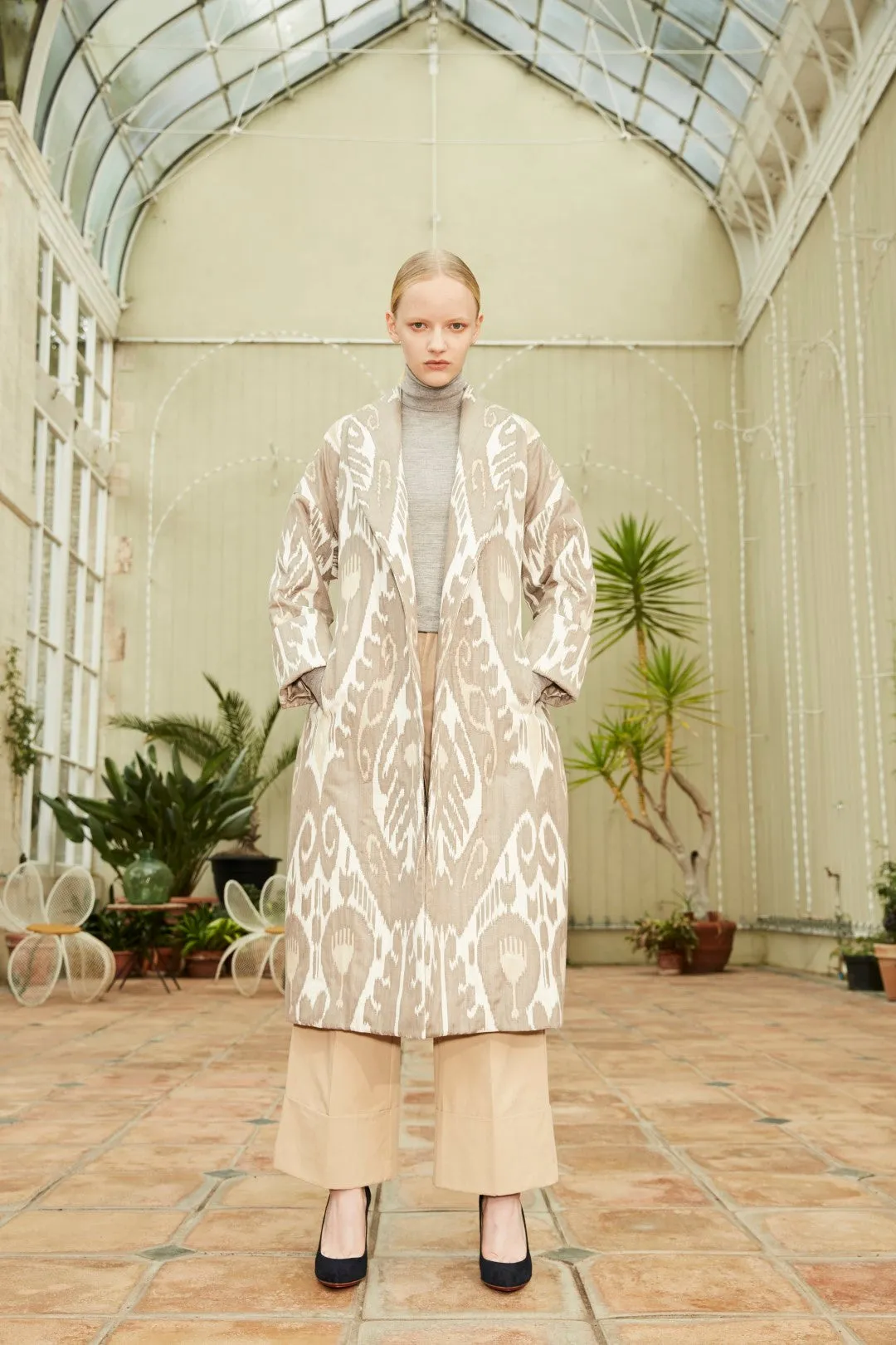 Handwoven Silk Ikat Shawl Coat - Shahnoza - 'Grace'