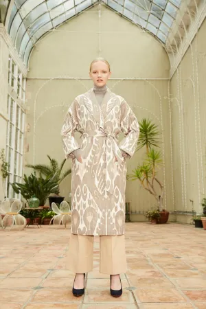 Handwoven Silk Ikat Shawl Coat - Shahnoza - 'Grace'