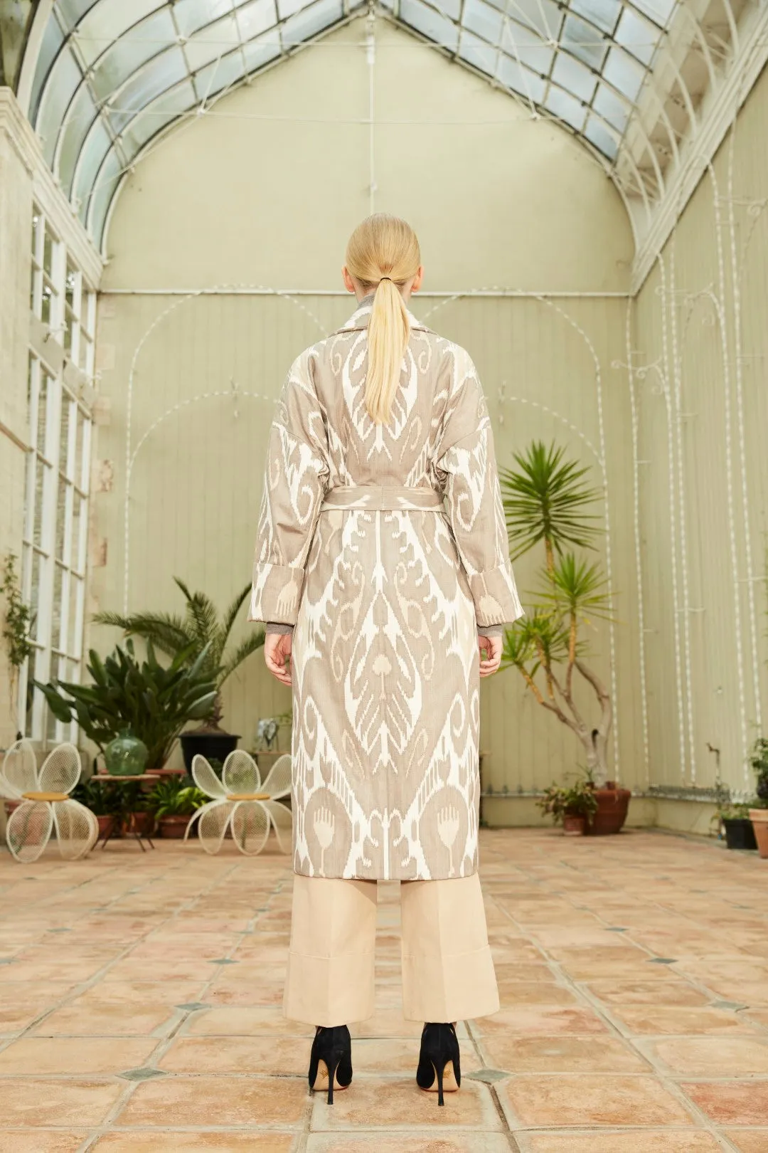Handwoven Silk Ikat Shawl Coat - Shahnoza - 'Grace'
