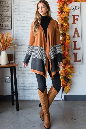 Heimish Long Sleeve  Color Block Open Cardigan