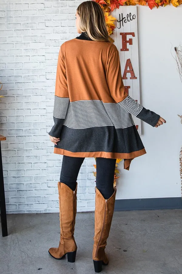 Heimish Long Sleeve  Color Block Open Cardigan