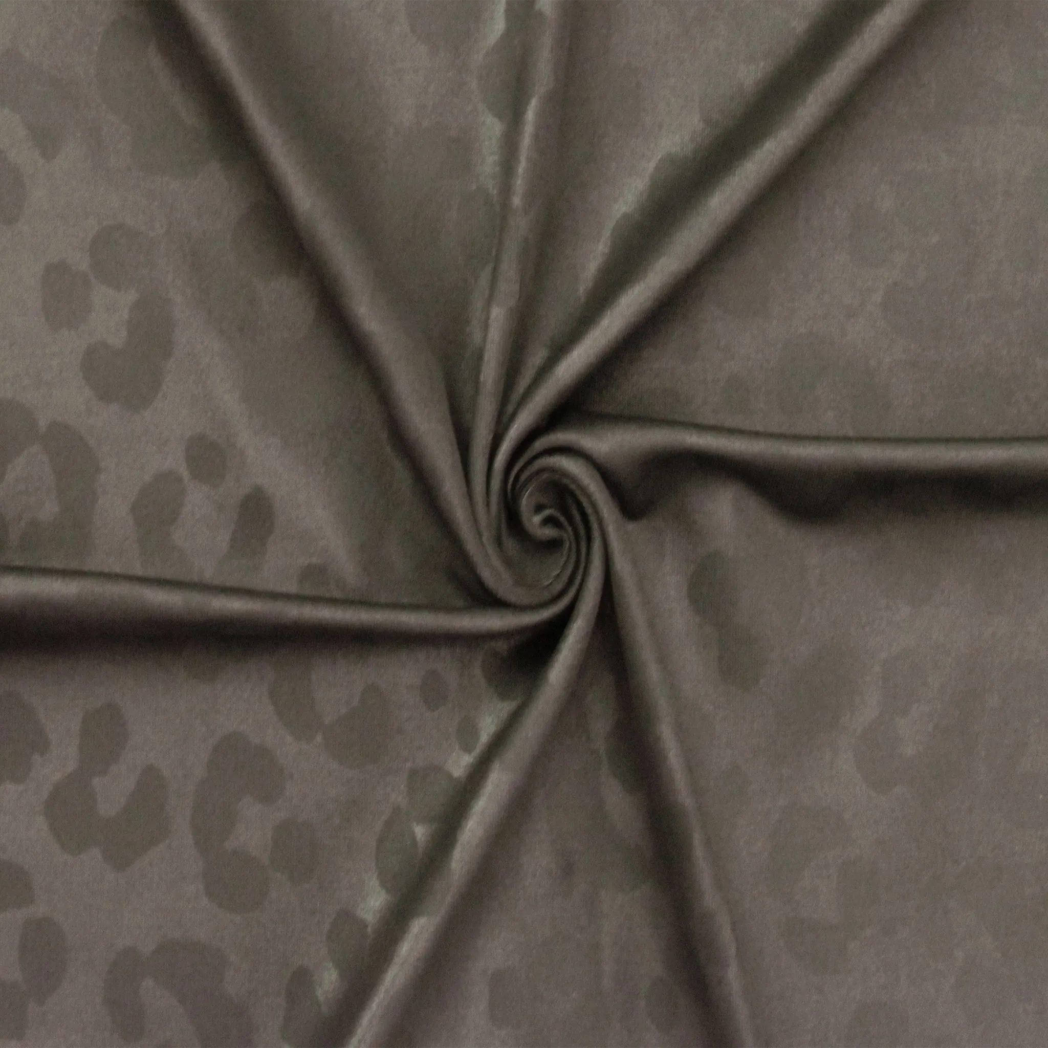Intense Gray Famous Maker Stretch Leopard Printed Tricot Yoga Fabric
