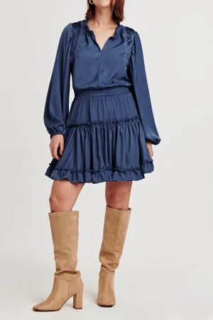 JAZMINE PLEATED DRESS BLUE EYES