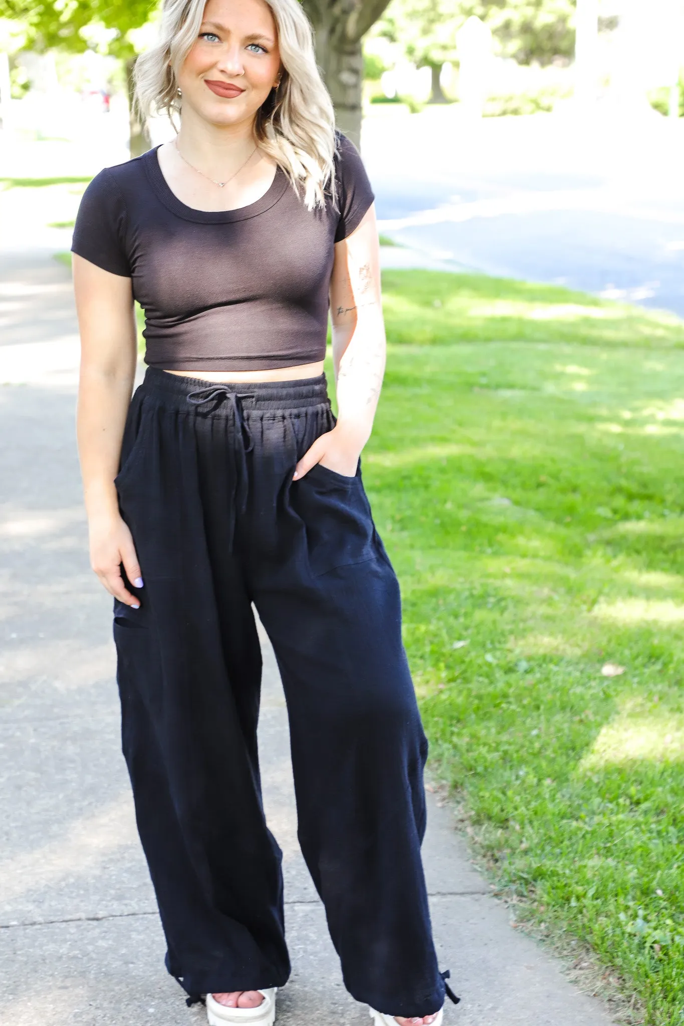 Jogger Harem Black Drawstring Pants