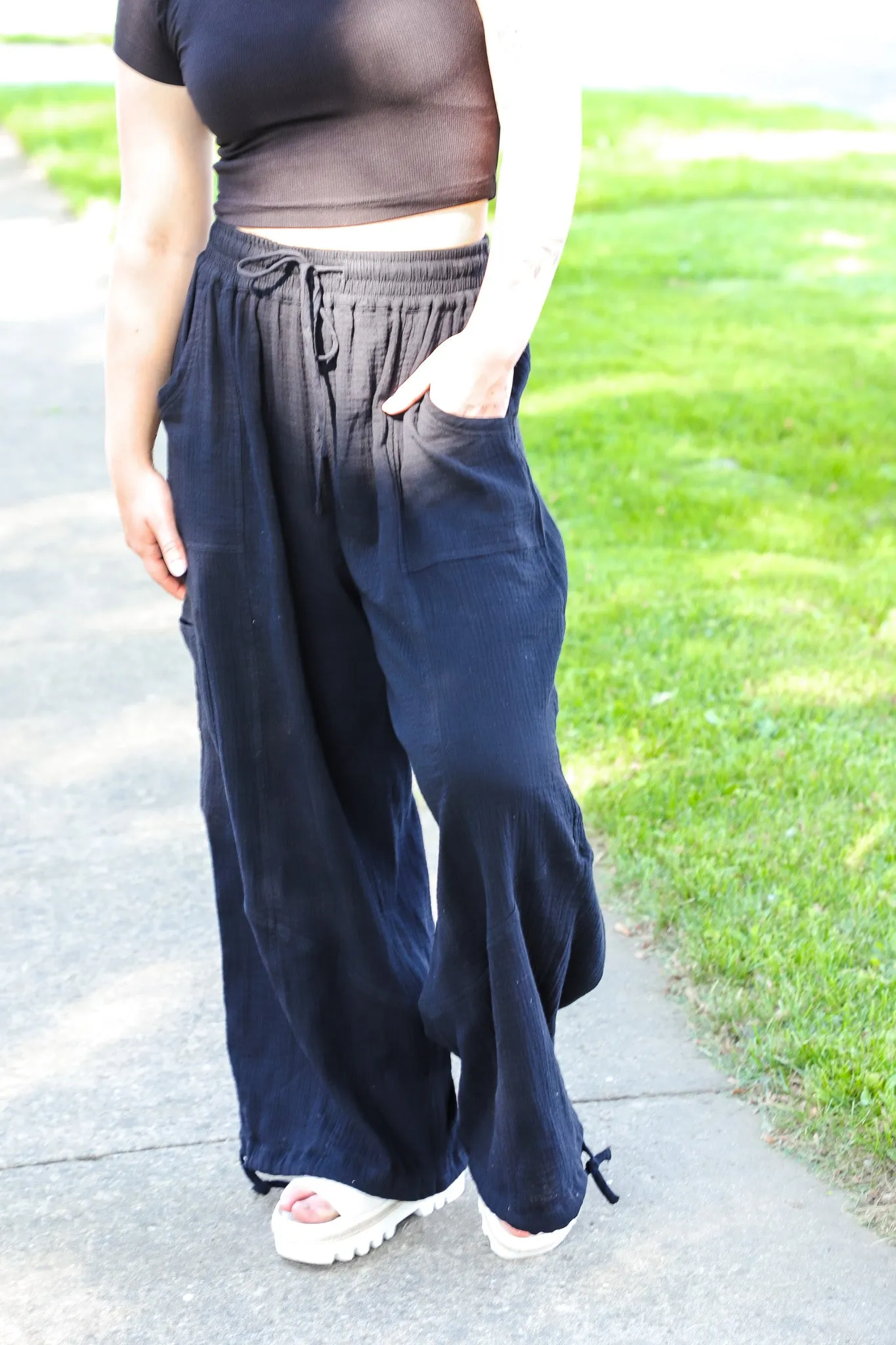 Jogger Harem Black Drawstring Pants