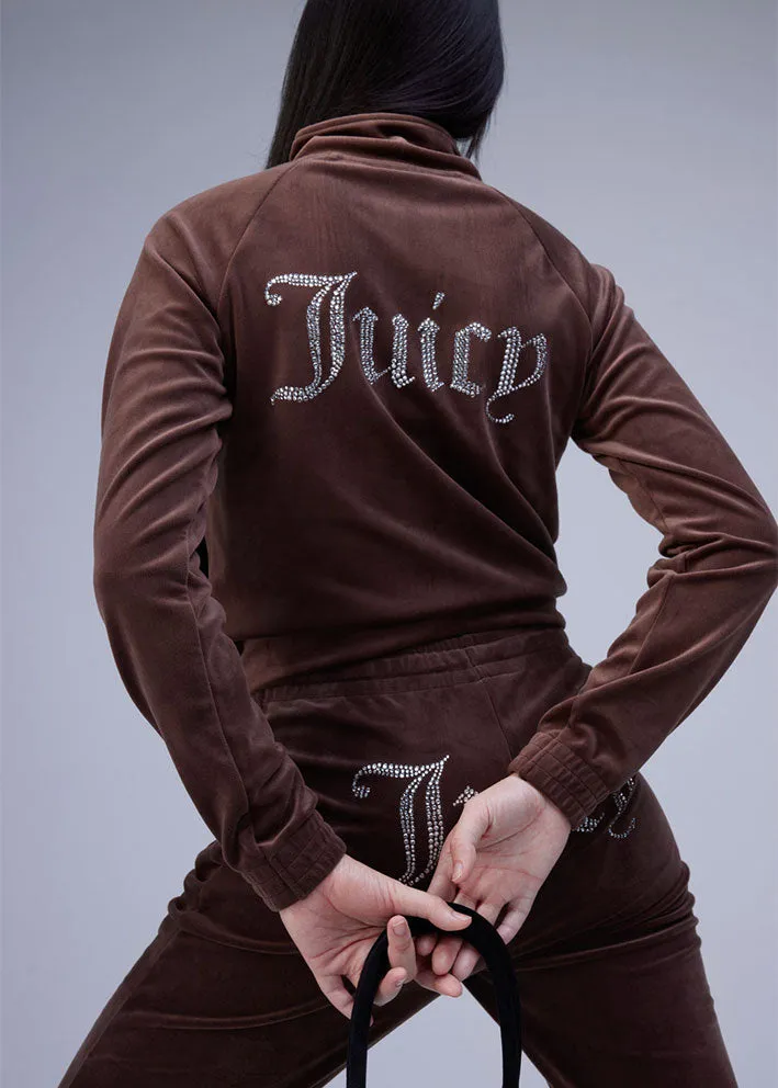 Juicy Couture Tanya Diamante Track Cardigan - bitter chocolate