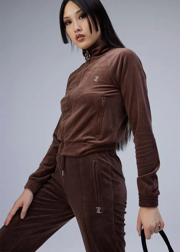 Juicy Couture Tanya Diamante Track Cardigan - bitter chocolate