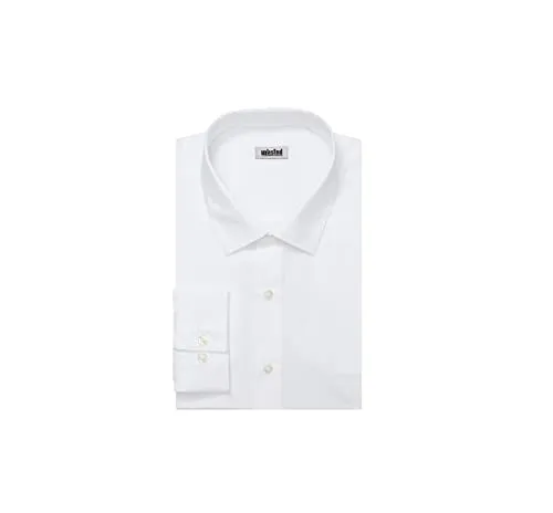Kenneth Cole Unlisted Men's Dress Shirt Big and Tall Solid , White, 20" Neck 35"-36" Sleeve