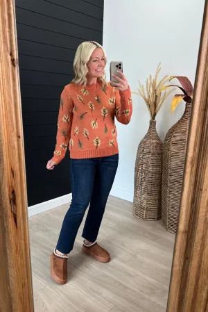 Leaf Print Sweaters - 2 Colors!
