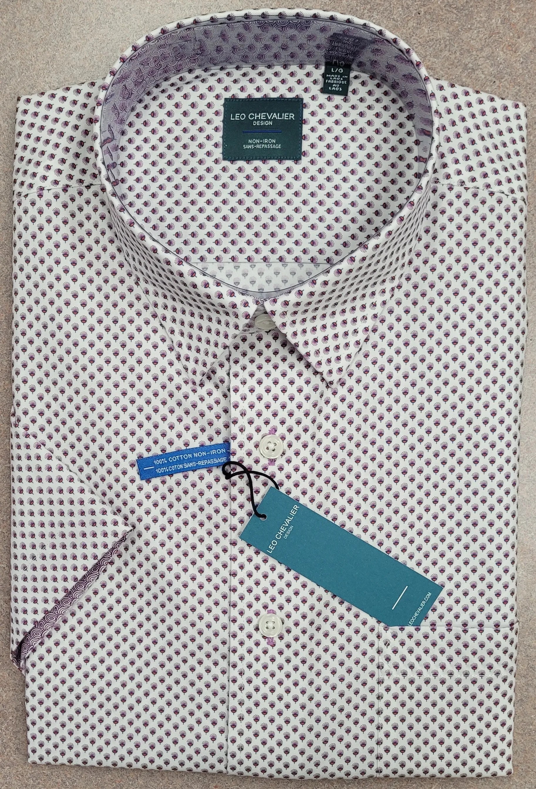 Leo Chevalier - Short Sleeve Shirt - Casual Fit - 100% Cotton Non-iron - 624371