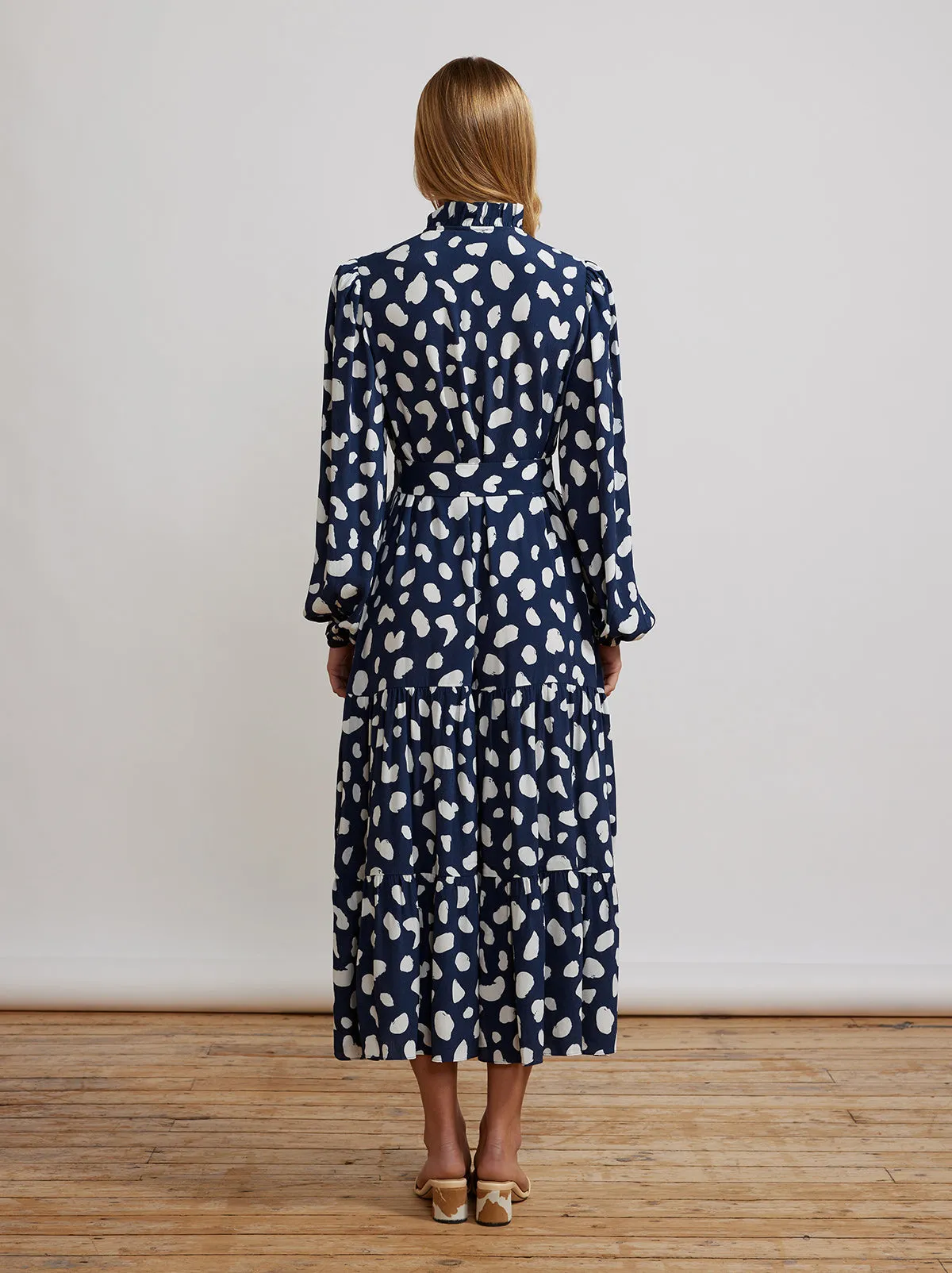 Lori Navy Animal Spot Dress
