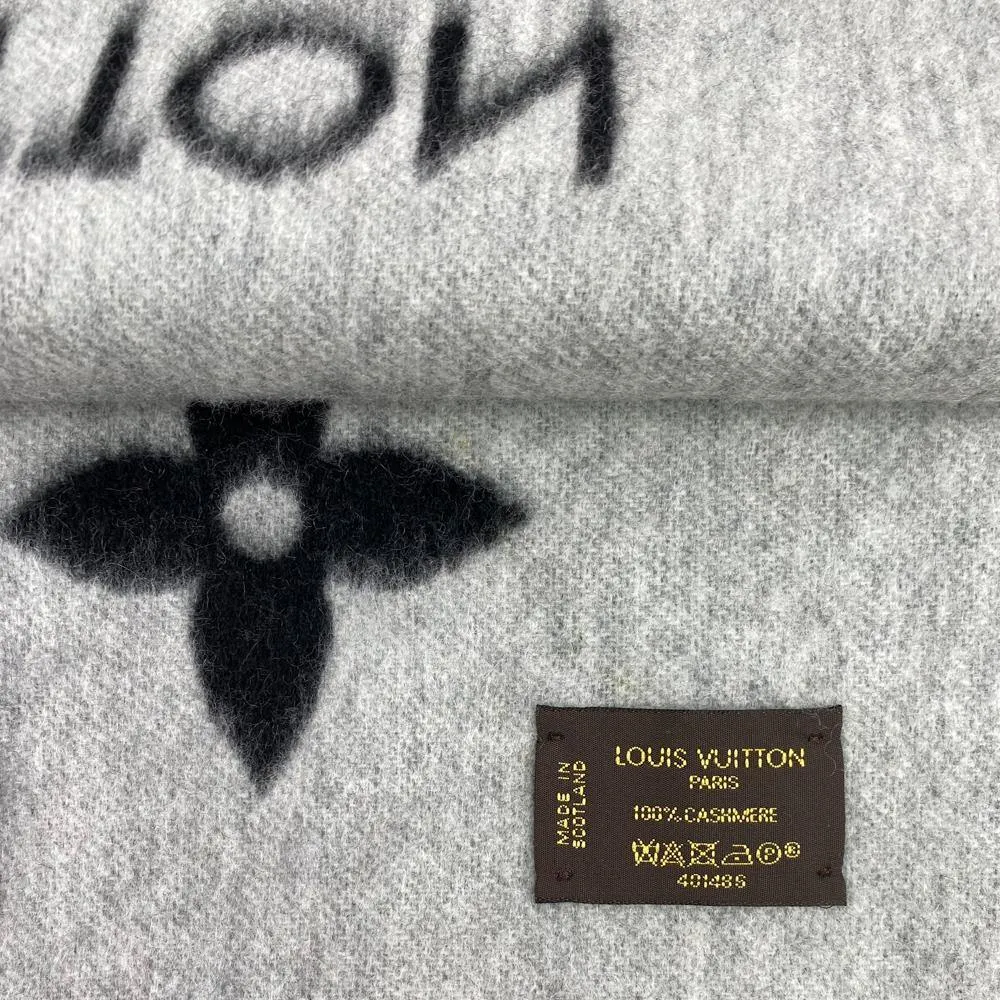 Louis Vuitton Black Cashmere Monogram Reykjavik Scarf