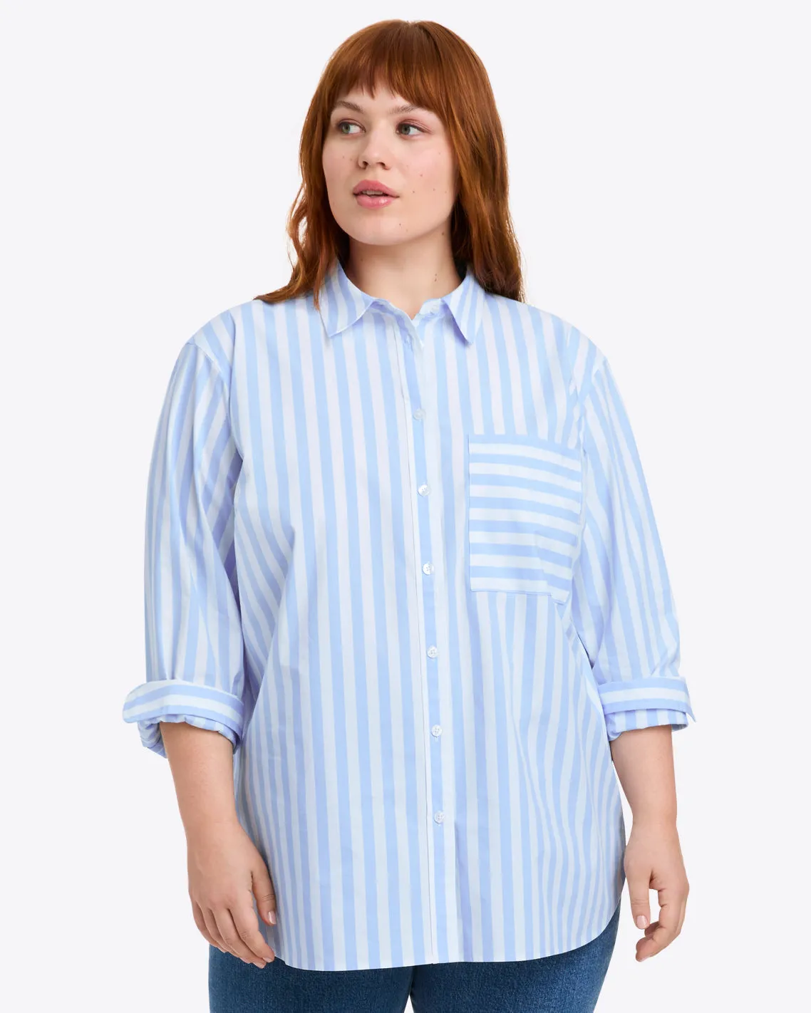 Lynn Long Sleeve Top in Crisp Cotton