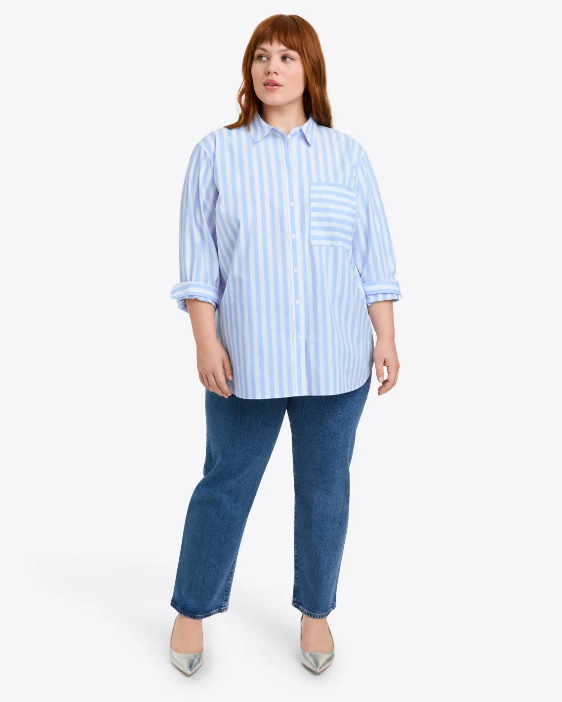 Lynn Long Sleeve Top in Crisp Cotton