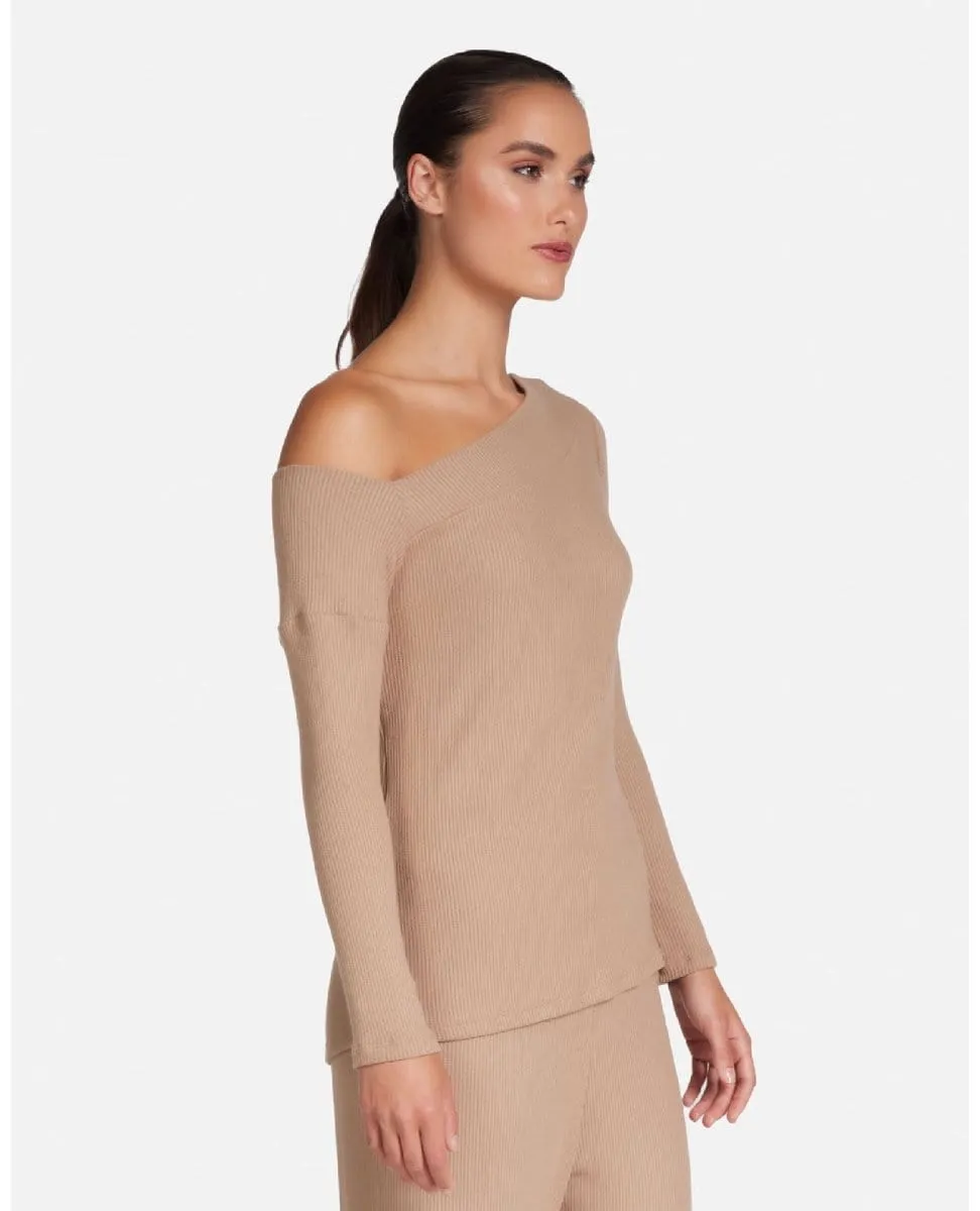 Maples One Shoulder Top Tan