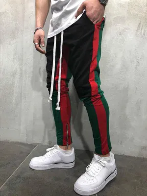 Men's Casual Red & Black Jogger Pants