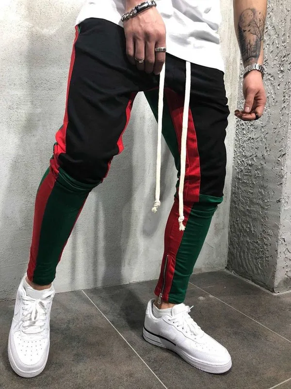 Men's Casual Red & Black Jogger Pants