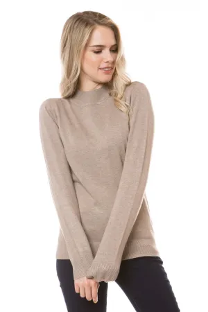 Mocking You Camel Mock Neck Soft Sweater