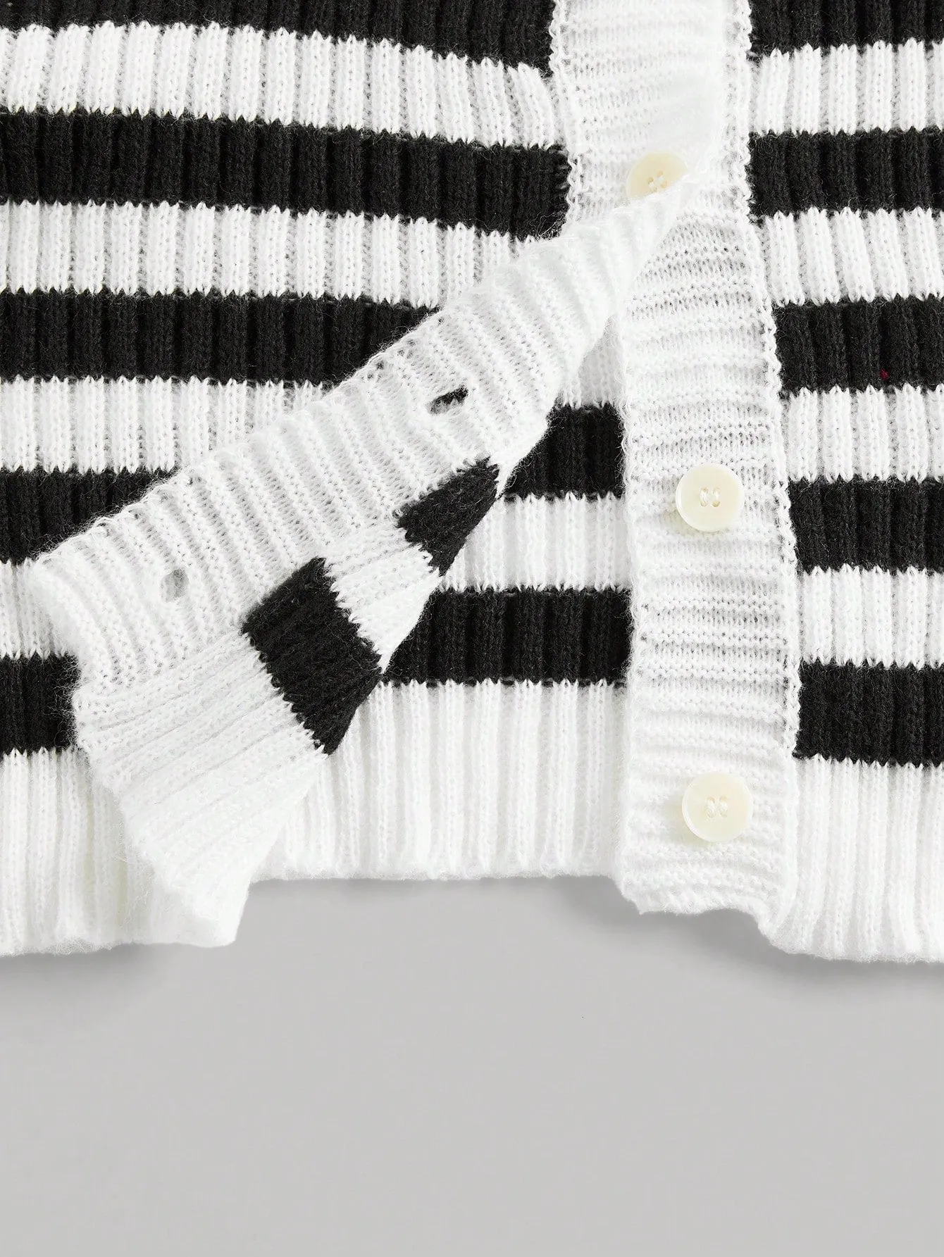 MOD Women's Color Block Striped Long Sleeve Casual Cardigan